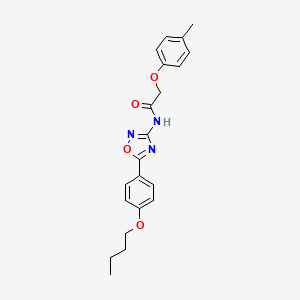 molecular formula C21H23N3O4 B11295607 N-[5-(4-butoxyphenyl)-1,2,4-oxadiazol-3-yl]-2-(4-methylphenoxy)acetamide 