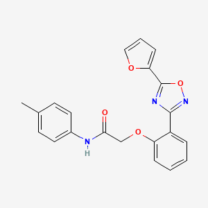 molecular formula C21H17N3O4 B11295665 2-{2-[5-(furan-2-yl)-1,2,4-oxadiazol-3-yl]phenoxy}-N-(4-methylphenyl)acetamide 