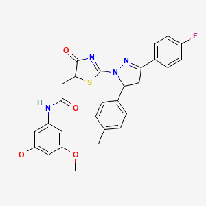 N-(3,5-dimethoxyphenyl)-2-{2-[3-(4-fluorophenyl)-5-(4-methylphenyl)-4,5-dihydro-1H-pyrazol-1-yl]-4-oxo-4,5-dihydro-1,3-thiazol-5-yl}acetamide