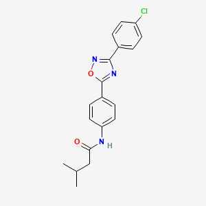 N-{4-[3-(4-chlorophenyl)-1,2,4-oxadiazol-5-yl]phenyl}-3-methylbutanamide