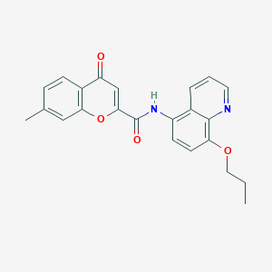 molecular formula C23H20N2O4 B11295687 7-methyl-4-oxo-N-(8-propoxyquinolin-5-yl)-4H-chromene-2-carboxamide 