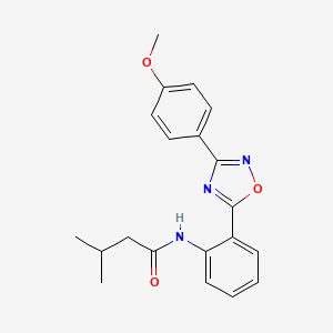 N-{2-[3-(4-methoxyphenyl)-1,2,4-oxadiazol-5-yl]phenyl}-3-methylbutanamide