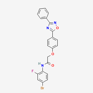 molecular formula C22H15BrFN3O3 B11295708 N-(4-bromo-2-fluorophenyl)-2-[4-(3-phenyl-1,2,4-oxadiazol-5-yl)phenoxy]acetamide 