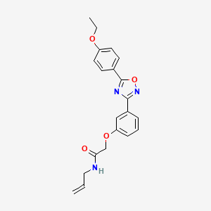 molecular formula C21H21N3O4 B11295724 2-{3-[5-(4-ethoxyphenyl)-1,2,4-oxadiazol-3-yl]phenoxy}-N-(prop-2-en-1-yl)acetamide 