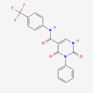 molecular formula C18H12F3N3O3 B11295728 2,4-dioxo-3-phenyl-N-[4-(trifluoromethyl)phenyl]-1,2,3,4-tetrahydropyrimidine-5-carboxamide 