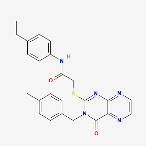 N-(4-ethylphenyl)-2-({3-[(4-methylphenyl)methyl]-4-oxo-3,4-dihydropteridin-2-yl}sulfanyl)acetamide