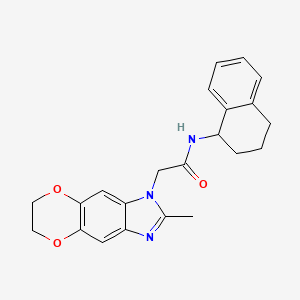 2-(2-methyl-6,7-dihydro-1H-[1,4]dioxino[2,3-f]benzimidazol-1-yl)-N-(1,2,3,4-tetrahydronaphthalen-1-yl)acetamide