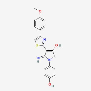 molecular formula C20H17N3O3S B11295753 5-amino-1-(4-hydroxyphenyl)-4-[4-(4-methoxyphenyl)-1,3-thiazol-2-yl]-1,2-dihydro-3H-pyrrol-3-one 