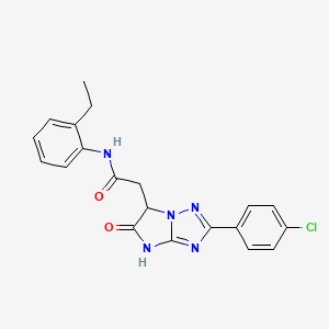 2-[2-(4-chlorophenyl)-5-oxo-5,6-dihydro-4H-imidazo[1,2-b][1,2,4]triazol-6-yl]-N-(2-ethylphenyl)acetamide