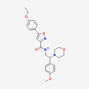 molecular formula C25H29N3O5 B11295768 5-(4-ethoxyphenyl)-N-[2-(4-methoxyphenyl)-2-(morpholin-4-yl)ethyl]-1,2-oxazole-3-carboxamide 