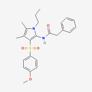 molecular formula C24H28N2O4S B11295792 N-{3-[(4-methoxyphenyl)sulfonyl]-4,5-dimethyl-1-propyl-1H-pyrrol-2-yl}-2-phenylacetamide 