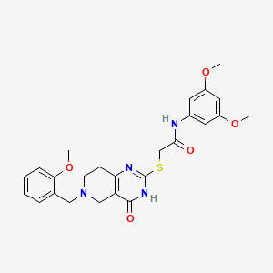 molecular formula C25H28N4O5S B11295824 N-(3,5-dimethoxyphenyl)-2-{[6-(2-methoxybenzyl)-4-oxo-3,4,5,6,7,8-hexahydropyrido[4,3-d]pyrimidin-2-yl]sulfanyl}acetamide 