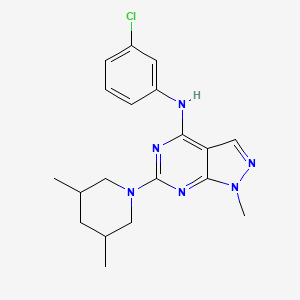 molecular formula C19H23ClN6 B11295843 N-(3-chlorophenyl)-6-(3,5-dimethylpiperidin-1-yl)-1-methyl-1H-pyrazolo[3,4-d]pyrimidin-4-amine 