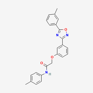 molecular formula C24H21N3O3 B11295847 N-(4-methylphenyl)-2-{3-[5-(3-methylphenyl)-1,2,4-oxadiazol-3-yl]phenoxy}acetamide 