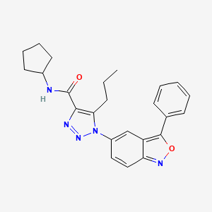 molecular formula C24H25N5O2 B11295848 N-cyclopentyl-1-(3-phenyl-2,1-benzoxazol-5-yl)-5-propyl-1H-1,2,3-triazole-4-carboxamide 