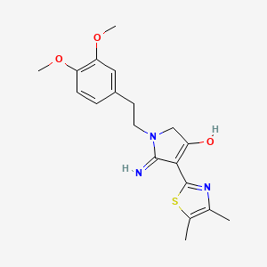 molecular formula C19H23N3O3S B11295854 5-amino-1-[2-(3,4-dimethoxyphenyl)ethyl]-4-(4,5-dimethyl-1,3-thiazol-2-yl)-1,2-dihydro-3H-pyrrol-3-one 