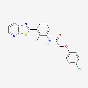 molecular formula C21H16ClN3O2S B11295877 2-(4-Chlorophenoxy)-N-(2-methyl-3-{[1,3]thiazolo[5,4-B]pyridin-2-YL}phenyl)acetamide 