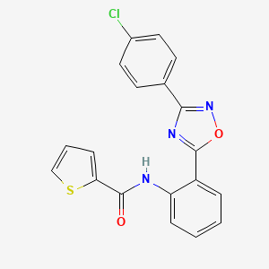 molecular formula C19H12ClN3O2S B11295891 N-{2-[3-(4-chlorophenyl)-1,2,4-oxadiazol-5-yl]phenyl}thiophene-2-carboxamide 