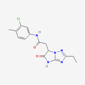 molecular formula C15H16ClN5O2 B11295895 N-(3-chloro-4-methylphenyl)-2-(2-ethyl-5-oxo-5,6-dihydro-4H-imidazo[1,2-b][1,2,4]triazol-6-yl)acetamide 