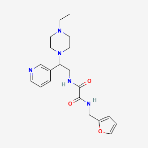 molecular formula C20H27N5O3 B11295902 N1-(2-(4-ethylpiperazin-1-yl)-2-(pyridin-3-yl)ethyl)-N2-(furan-2-ylmethyl)oxalamide 