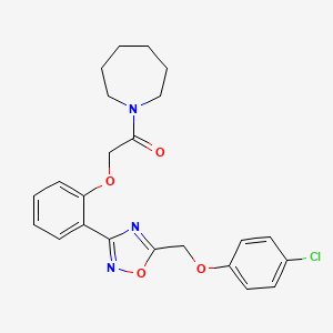 1-(Azepan-1-yl)-2-(2-{5-[(4-chlorophenoxy)methyl]-1,2,4-oxadiazol-3-yl}phenoxy)ethanone