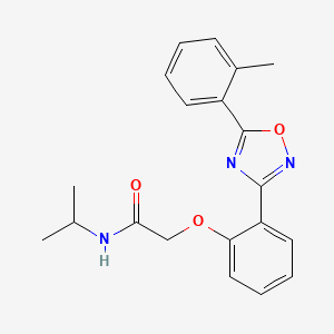 molecular formula C20H21N3O3 B11295946 2-{2-[5-(2-methylphenyl)-1,2,4-oxadiazol-3-yl]phenoxy}-N-(propan-2-yl)acetamide 