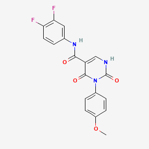 molecular formula C18H13F2N3O4 B11295957 N-(3,4-difluorophenyl)-3-(4-methoxyphenyl)-2,4-dioxo-1,2,3,4-tetrahydropyrimidine-5-carboxamide 