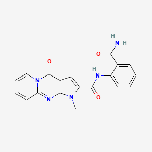 molecular formula C19H15N5O3 B11295965 N-(2-carbamoylphenyl)-1-methyl-4-oxo-1,4-dihydropyrido[1,2-a]pyrrolo[2,3-d]pyrimidine-2-carboxamide 