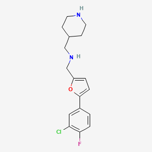 N-{[5-(3-chloro-4-fluorophenyl)-2-furyl]methyl}-N-(4-piperidinylmethyl)amine