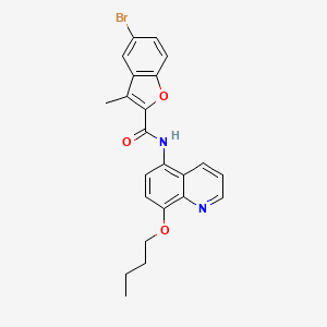 molecular formula C23H21BrN2O3 B11295977 5-bromo-N-(8-butoxyquinolin-5-yl)-3-methyl-1-benzofuran-2-carboxamide 