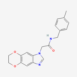 2-(6,7-dihydro-1H-[1,4]dioxino[2,3-f]benzimidazol-1-yl)-N-(4-methylbenzyl)acetamide