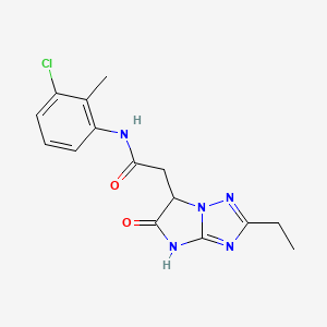 molecular formula C15H16ClN5O2 B11295991 N-(3-chloro-2-methylphenyl)-2-(2-ethyl-5-oxo-5,6-dihydro-4H-imidazo[1,2-b][1,2,4]triazol-6-yl)acetamide 