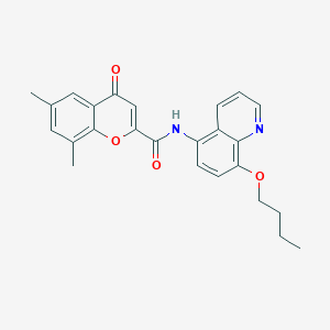 molecular formula C25H24N2O4 B11295993 N-(8-butoxyquinolin-5-yl)-6,8-dimethyl-4-oxo-4H-chromene-2-carboxamide 