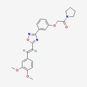 2-(3-{5-[(E)-2-(3,4-dimethoxyphenyl)ethenyl]-1,2,4-oxadiazol-3-yl}phenoxy)-1-(pyrrolidin-1-yl)ethanone