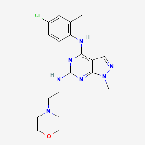 molecular formula C19H24ClN7O B11296039 N~4~-(4-chloro-2-methylphenyl)-1-methyl-N~6~-[2-(morpholin-4-yl)ethyl]-1H-pyrazolo[3,4-d]pyrimidine-4,6-diamine 