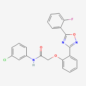 molecular formula C22H15ClFN3O3 B11296053 N-(3-chlorophenyl)-2-{2-[5-(2-fluorophenyl)-1,2,4-oxadiazol-3-yl]phenoxy}acetamide 