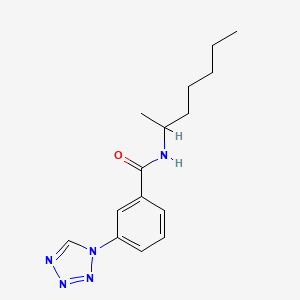 molecular formula C15H21N5O B11296077 N-(heptan-2-yl)-3-(1H-tetrazol-1-yl)benzamide 