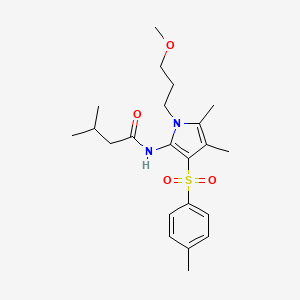 N-{1-(3-methoxypropyl)-4,5-dimethyl-3-[(4-methylphenyl)sulfonyl]-1H-pyrrol-2-yl}-3-methylbutanamide