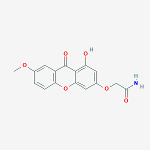 molecular formula C16H13NO6 B11296100 2-[(1-hydroxy-7-methoxy-9-oxo-9H-xanthen-3-yl)oxy]acetamide 