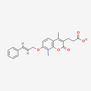 3-(4,8-dimethyl-2-oxo-7-{[(2E)-3-phenylprop-2-en-1-yl]oxy}-2H-chromen-3-yl)propanoic acid