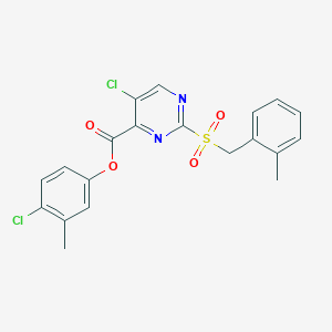 4-Chloro-3-methylphenyl 5-chloro-2-[(2-methylbenzyl)sulfonyl]pyrimidine-4-carboxylate