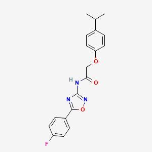 molecular formula C19H18FN3O3 B11296137 N-[5-(4-fluorophenyl)-1,2,4-oxadiazol-3-yl]-2-[4-(propan-2-yl)phenoxy]acetamide 