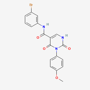 molecular formula C18H14BrN3O4 B11296151 N-(3-bromophenyl)-3-(4-methoxyphenyl)-2,4-dioxo-1,2,3,4-tetrahydropyrimidine-5-carboxamide 