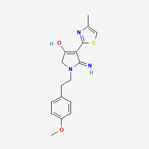 molecular formula C17H19N3O2S B11296158 5-amino-1-[2-(4-methoxyphenyl)ethyl]-4-(4-methyl-1,3-thiazol-2-yl)-1,2-dihydro-3H-pyrrol-3-one 