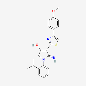 molecular formula C23H23N3O2S B11296163 5-amino-1-(2-isopropylphenyl)-4-[4-(4-methoxyphenyl)-1,3-thiazol-2-yl]-1,2-dihydro-3H-pyrrol-3-one 