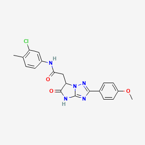 molecular formula C20H18ClN5O3 B11296176 N-(3-chloro-4-methylphenyl)-2-[2-(4-methoxyphenyl)-5-oxo-5,6-dihydro-4H-imidazo[1,2-b][1,2,4]triazol-6-yl]acetamide 