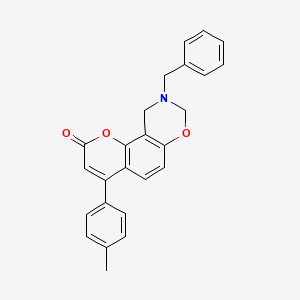 9-benzyl-4-(4-methylphenyl)-9,10-dihydro-2H,8H-chromeno[8,7-e][1,3]oxazin-2-one