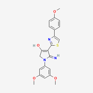 molecular formula C22H21N3O4S B11296205 5-amino-1-(3,5-dimethoxyphenyl)-4-[4-(4-methoxyphenyl)-1,3-thiazol-2-yl]-1,2-dihydro-3H-pyrrol-3-one 