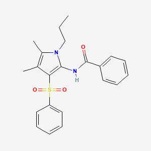 molecular formula C22H24N2O3S B11296218 N-[4,5-dimethyl-3-(phenylsulfonyl)-1-propyl-1H-pyrrol-2-yl]benzamide 