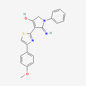 molecular formula C20H17N3O2S B11296226 5-amino-4-[4-(4-methoxyphenyl)-1,3-thiazol-2-yl]-1-phenyl-1,2-dihydro-3H-pyrrol-3-one 